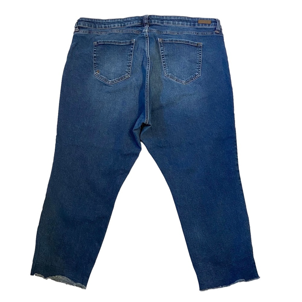 KUT FROM THE KLOTH Crop Straight Leg Raw Hem Stretch Jeans Size 24W - Picture 7 of 11